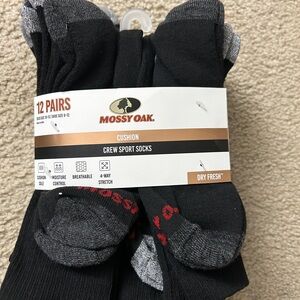 NWT Mossy Oak cushioned sport crew socks 12 pairs